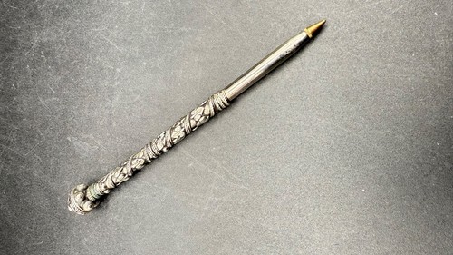 Vintage Silver Green Jade ornate Ball Pen - Picture 3 of 6