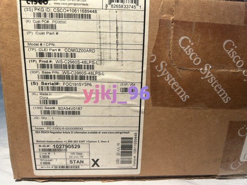 Cisco WS-C2960S-48LPS-L Catalyst 2960-S 48GbE PoE+4xSFP LAN Base Switch • - Picture 3 of 6