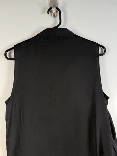 AllSaints Damen assymetrisches Abi Satin Wickel Top ärmellos schwarz Größe 8 18x23 - Bild 11 von 11