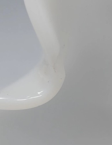 Paar von zwei Vintage Fenton gekniffen Rüschen gerippt Milchglas Rose Schüssel LESEN - Bild 5 von 8