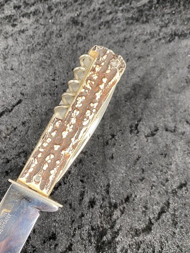Jagdmesser Taschenmesser Messer mit Leder Etui Vintage Retro Nachlass Auflösung - Bild 13 von 14