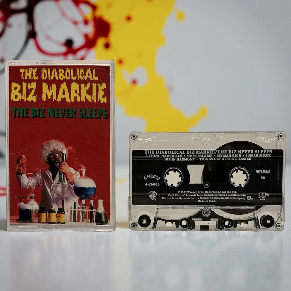 •THE DIABOLICAL BIZ MARKIE ~ THE BIZ NEVER SLEEPS• ~1989 OG PRESSING~ (CASSETTE - Image 3 of 4
