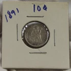 1891 US Seated Liberty Dime 10c G (Cleaned)