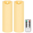 Outdoor Flameless Candles with Remote, 12" X 4" Waterproof LED Pillar Candles...