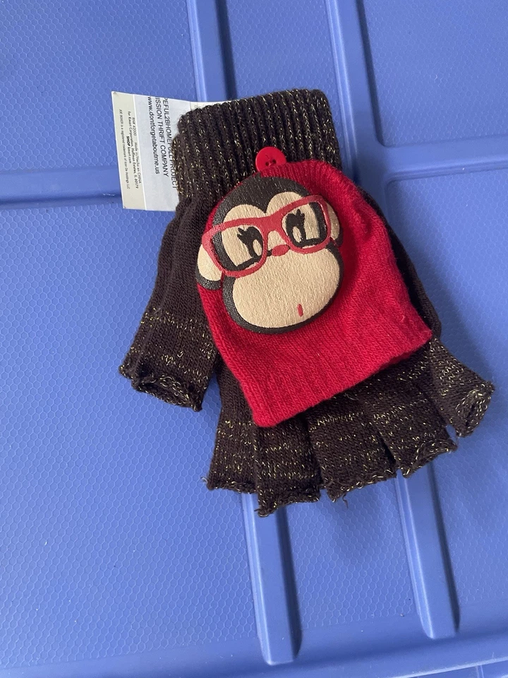 *GUANTES DE INVIERNO JOE BOXER NIÑAS ABATIBLES MAGIC MONKEY*TALLA ÚNICA MITONES Foto 2 de 2