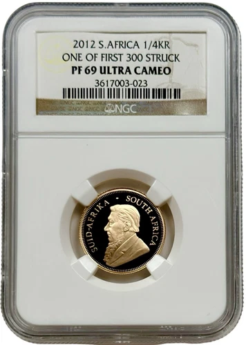 2012 South Africa Gold 1/4 oz Proof Krugerrand Coin NGC PF 69 UC 1 of First 300