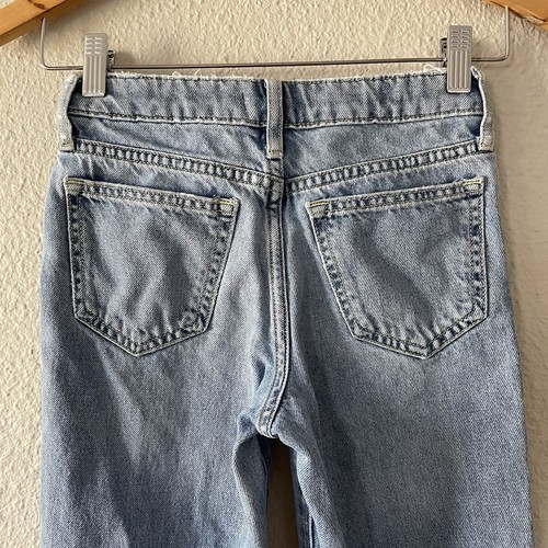 Forever 21 Kids Ripped Jeans Girls Size 7/8 Light Wash Blue Cuffed Adjustable - Picture 10 of 15