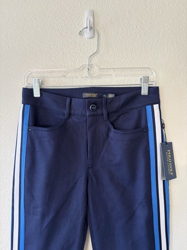 Polo Golf Ralph Lauren Women’s Pants Size 2 Navy Blue Stripe - Picture 2 of 7