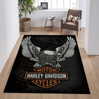 harley rug, biker rug, biker gift, motorcycle area rug