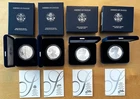Four Proof Silver Eagles 2005, 2006, 2007, 2008