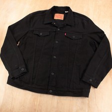 LEVI'S Red Tab black stretch denim trucker jean jacket 2XL tag style 72334 0223