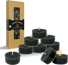 Sandalwood Scented Tealight Candles, Black Scent Tea Lights Candles Clear Cup