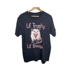 Lil' Trashy Lil' Bougie Possum Tee Sz Women's Large Black T-shirt Funny Humor