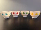 Vintage Fire King Tulip Cottage Cheese Bowls Milk Glass Complete Set of 4  NICE!