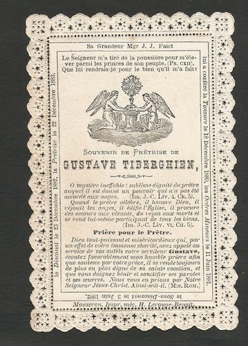 IMAGE PIEUSE CANIVET NOEL JESUS  HOSTIE PRETRISE 1883 TIBERGHIEN FAICT MGR - Imagen 2 de 2