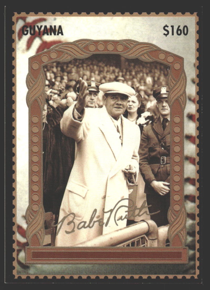 Babe Ruth #9 1994 Guyana Babe Ruth Sultan of Swat Stamp Cards New York Yankees