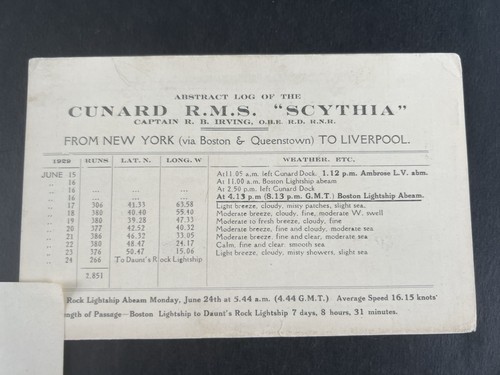 Lot White Star / Cunard Anchor Line Steam Cruise Ship Programme Passenger List - Picture 10 of 16