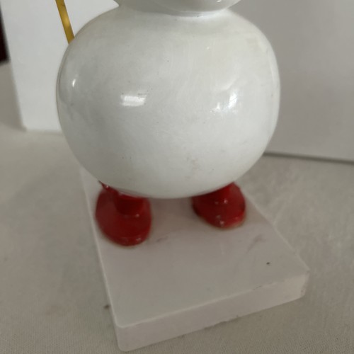 Rare Vintage Snowman , Black Top Hat, Holding Broom , Rosbro - Picture 12 of 24