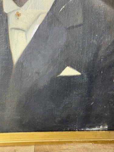 Antique European Oil On Canvas Gentleman Portrait Mystery Artist Framed - Picture 12 of 22