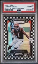 2023 PANINI PRIZM B&W CHECKER #56 JA'MARR CHASE PSA 10