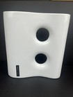 Torre & Tagus Collection Modern Abstract Sculptural Double Hole White Vase