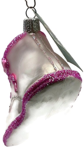 Baby Girl Shoe Ornament Pearl Pink Old World Christmas Holiday Tree Ornament OWC - Picture 7 of 9