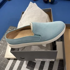 Vionic Effortless Mule Loafers Women’s 9.5 Blue NuBuck Slip-On Casual Flat - New