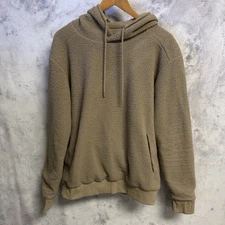 Alo Fleece Sweatshirt Jacket Medium 22.5x26.5 Brown Micro Sherpa Yoga