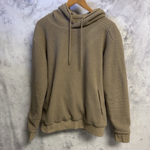 Alo Fleece Sweatshirt Jacket Medium 22.5x26.5 Brown Micro Sherpa Yoga - Picture 1 of 18