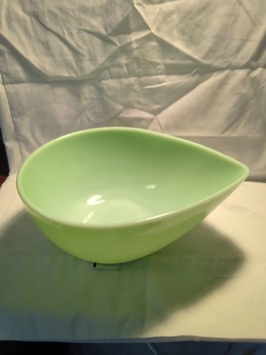 Fire King Jadeite Tear Drop Swedish Bowl 11" X 8 1/2" X 4"