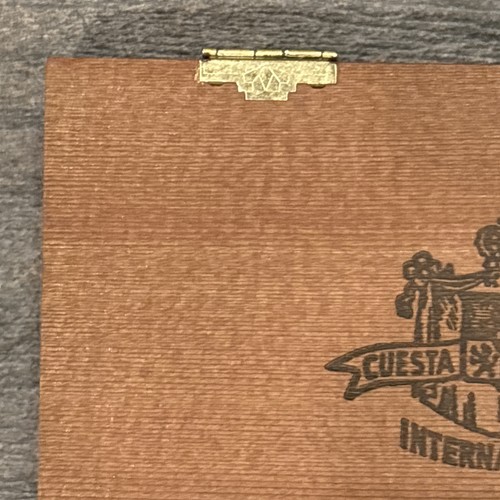 Scatola di sigari vintage Cuesta-Rey Interntl 6,75 x 4 x 1,75" cerniera coda di rondine chiusura a rotazione - Foto 4 di 23