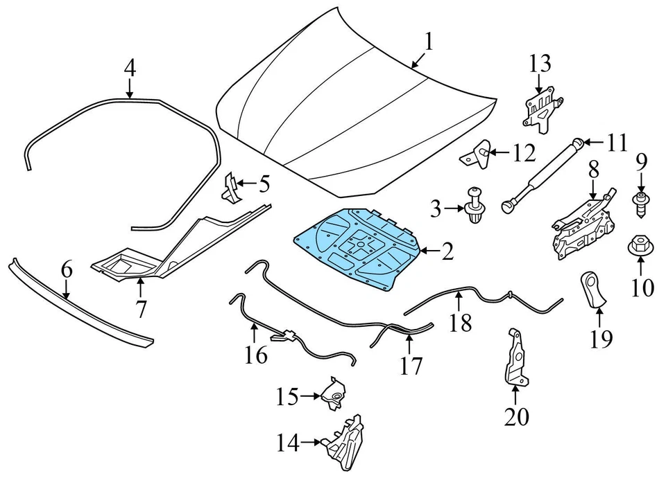 2010-2015 BMW 550I GT - HOOD Insulation / Sound Blanket 9138474 - Image 4 of 4