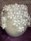 Large Porcelain Ceramic Hydrangea Vase With Iridescent Glow 10” H X 9.5” W