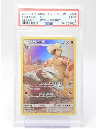 EXCADRILL 2019 POKEMON S & M COSMIC ECLIPSE SECRET RARE 246/236 PSA 9 Q4094