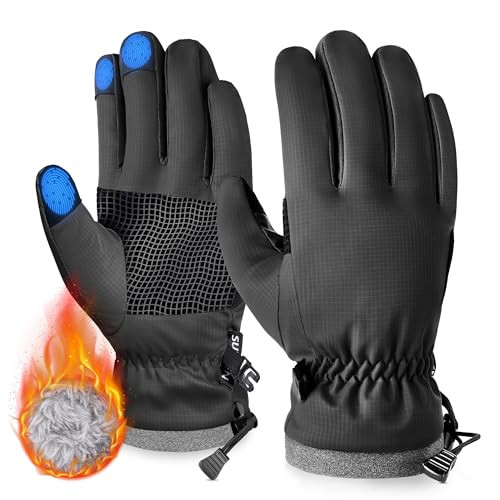 Kids Winter Gloves Cold Weather, Windproof Warm Ski Gloves for Large Black - Bild 1 von 6