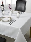 Jacquard Check Tablecloth Dining Modern Kitchen Chequers Table Cloth Linen White