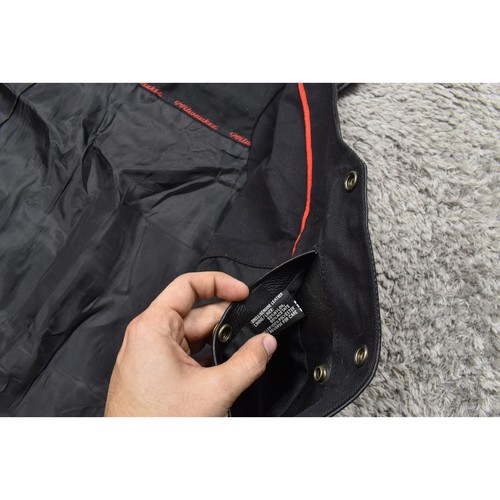 Milwaukee Leather Motorcycle Vest 2XL Black Men's Genuine Leather Premium - Picture 8 of 9