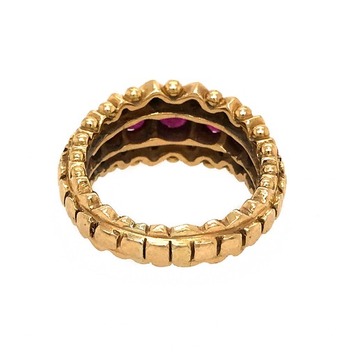 Zolotas Ruby & Diamond Ring in 18k Gold - Picture 3 of 5