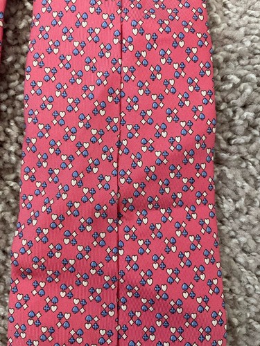 NWOT Salvatore Ferragamo Pink Silk Gancini Print Tie (One Size) - Picture 4 of 5