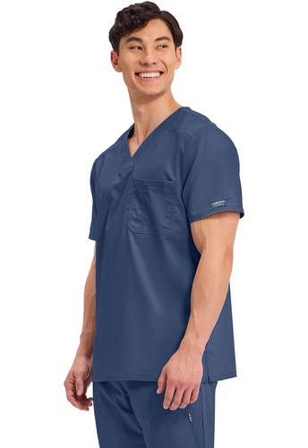 Scrubs Cherokee Workwear Men V Neck Top WW690 NAV Navy Free Shipping - Picture 5 of 6