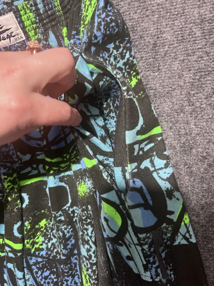 Crazee Wear Vintage Parachute Pants Mc Hammer Retro 80s Coloful Geometric M - Image 4 of 4