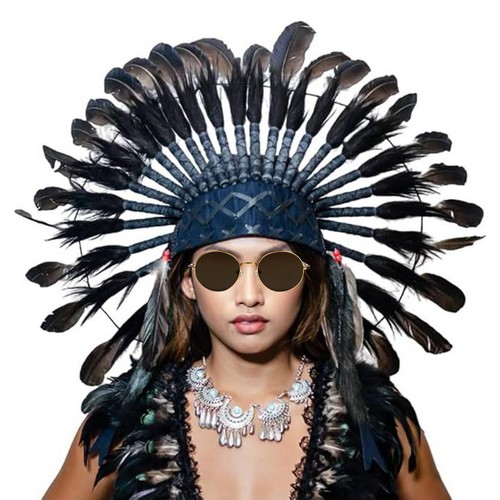 American Chief Indian Native Hat Headband - Picture 7 of 7