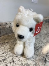 AURORA Mini Flopsie White Wolf Stuffed Plush Animal Toy NWT