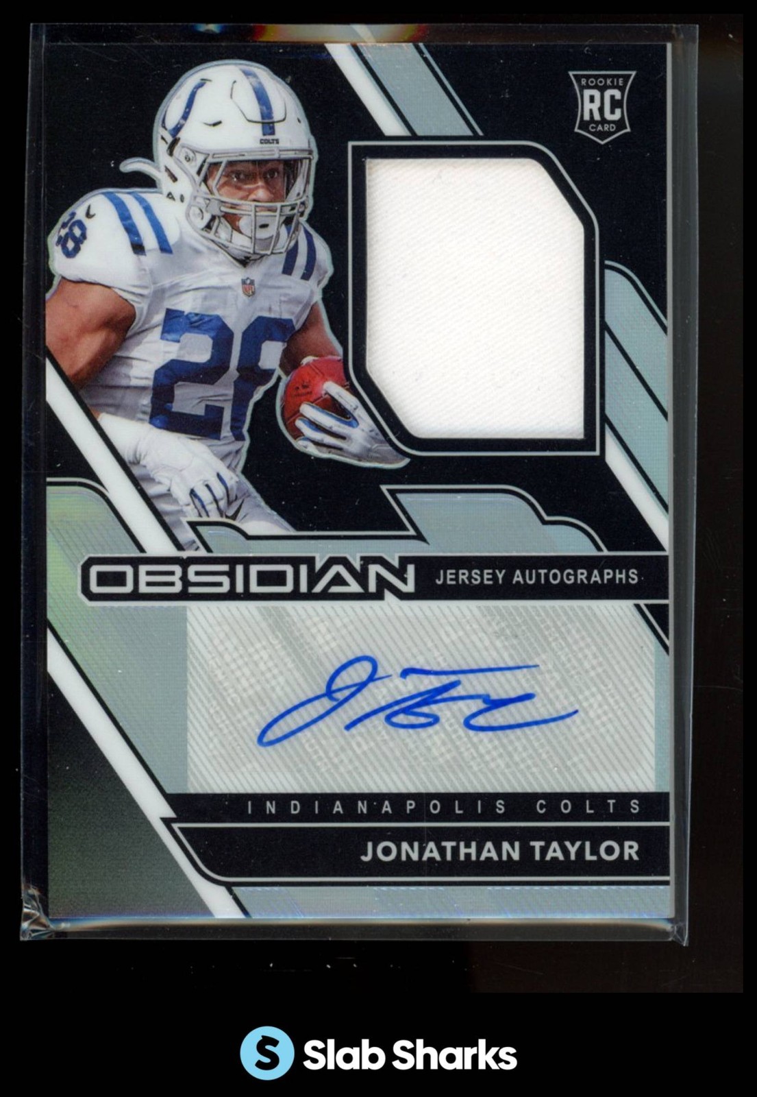 2020 PANINI OBSIDIAN #216 JONATHAN TAYLOR ROOKIE PATCH AUTO RC /150