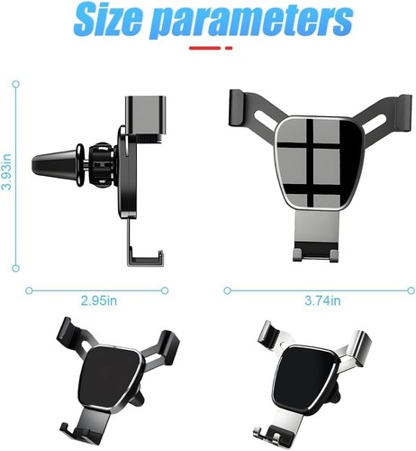 Support Téléphone Voiture Air Vent, Mise à Niveau Militaire Gravité Voiture Support avec Clip, V - Photo 4 sur 5