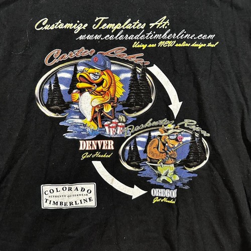 Camiseta Colorado Timberline Para Hombre XL Negra Algodón Denver Oregon Pesca De Colección - Imagen 3 de 6