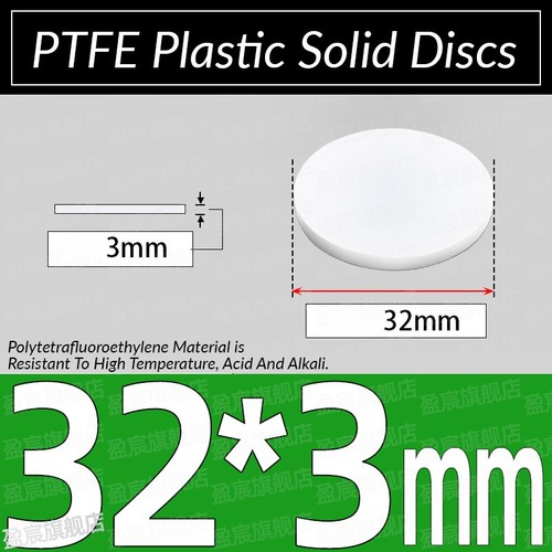 10x PTFE Plastic Solid Discs Flat Round Pad Sealed Cushioning Diameter 5mm-150mm - Picture 103 of 225