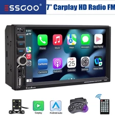 Double DIN Wireless Apple CarPlay Stereo Radio Android Auto Touch Screen Camera