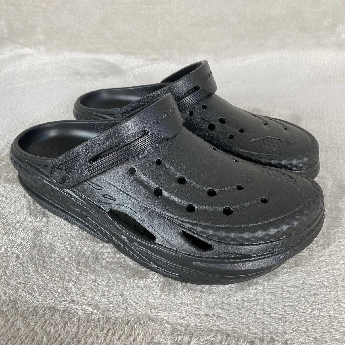 CROCS Off The Grid Clogs Sandals Men 8 Women 10 Black Slip On Shoes Strap NEW Crocs Black Sandals for Men with Strap for sale | eBay main image 3
