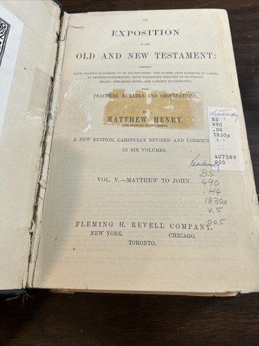 An Exposition of the Old and New Testament Matthew Henry 5 Vols, 1830 - Picture 21 of 22